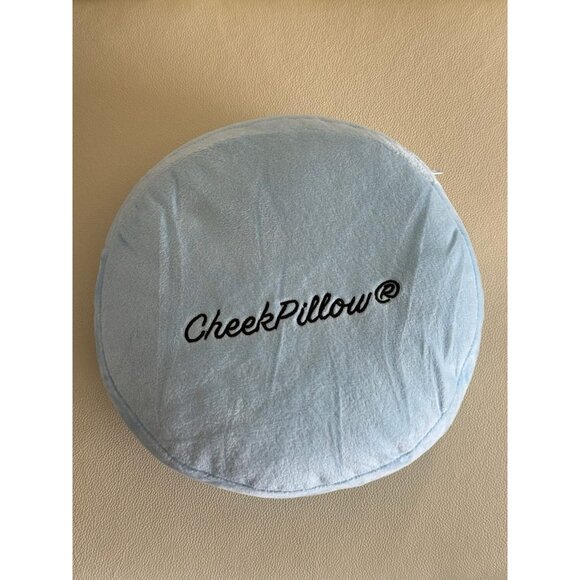 Cheek Pillow Travel Pillow Cushion Blue 10"X2" Small Round Portable Cotton Cover - Picture 1 of 7